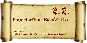 Mayerhoffer Rozália névjegykártya